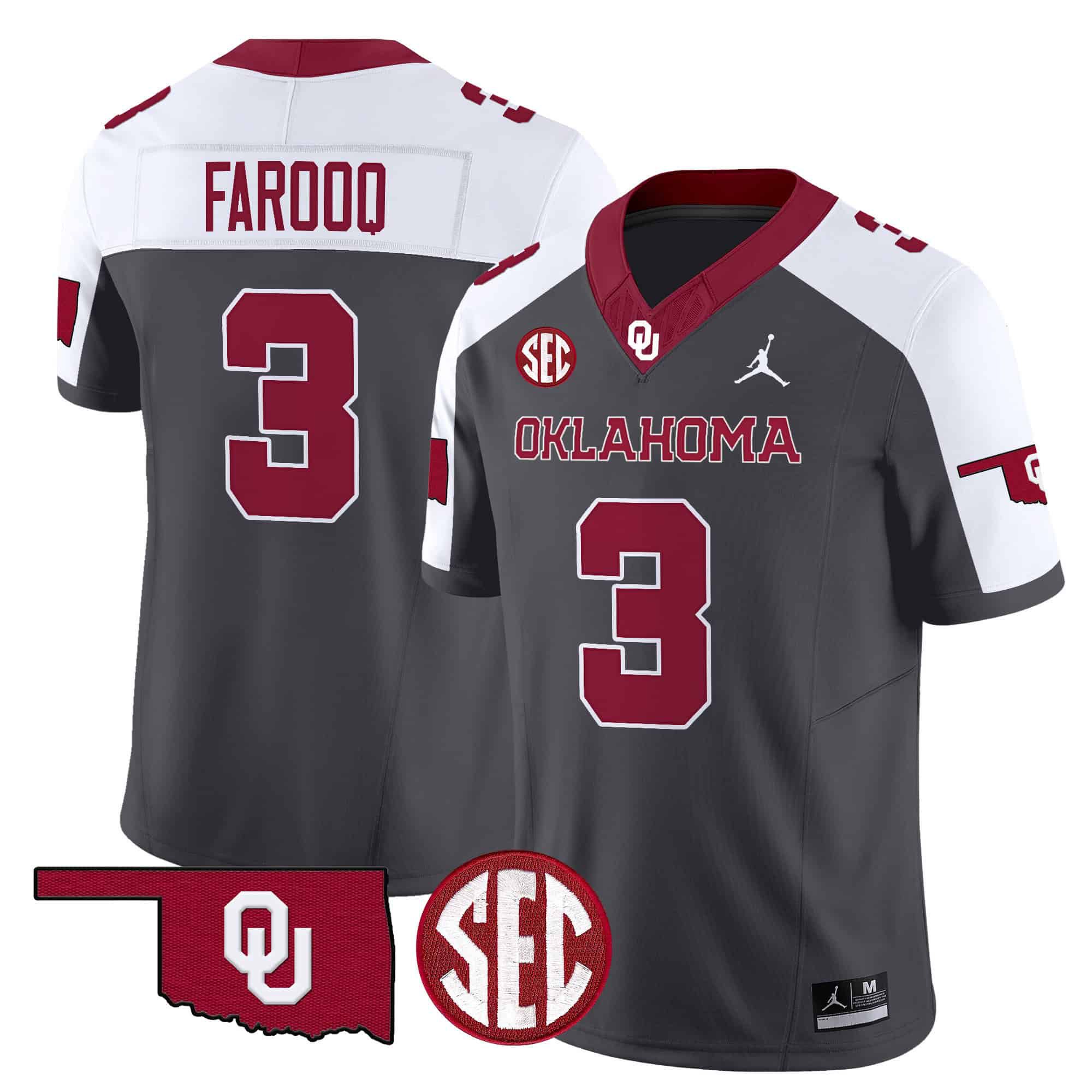 Men Oklahoma Sooners #3 Farooq Black 2024 Vapor Limited NCAA Jersey